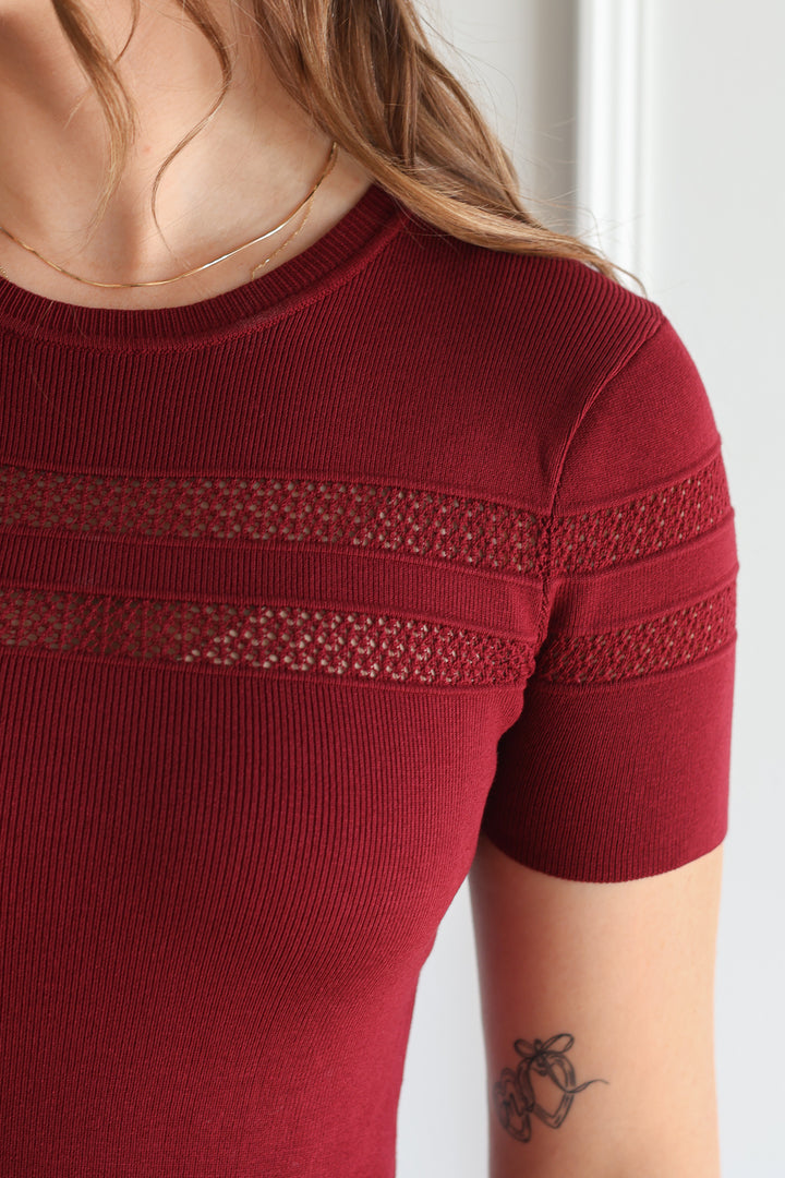 Oxblood Mixed Media Midi