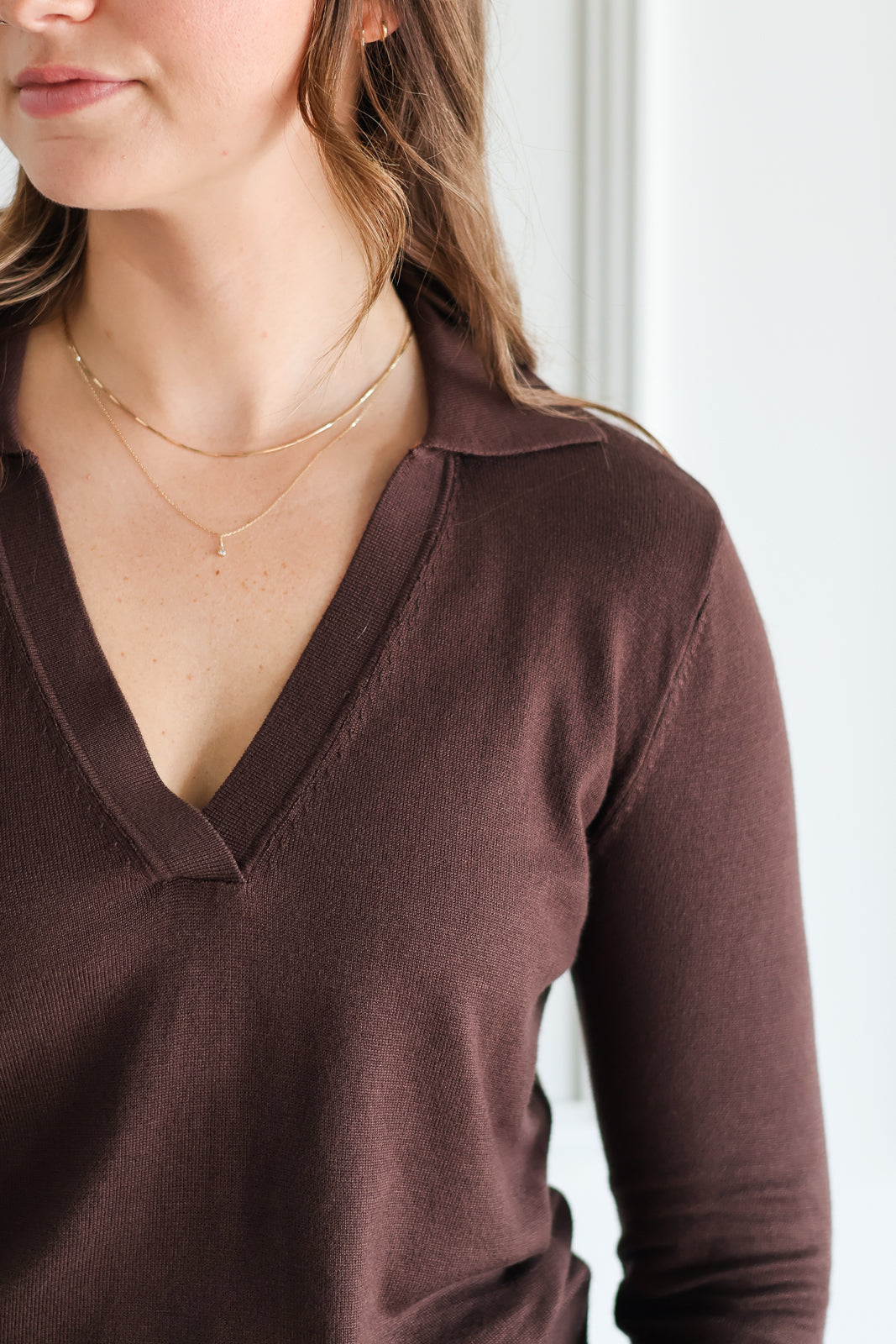 Dark Chocolate Knit Polo