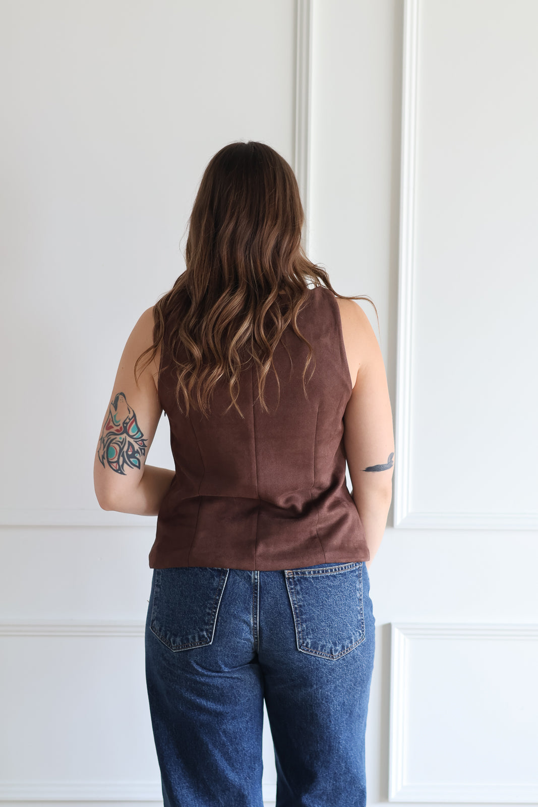 Suede Vest - Chestnut