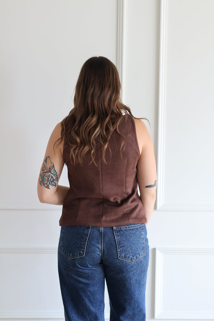 Suede Vest - Chestnut