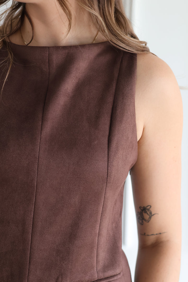 Suede Vest - Chestnut