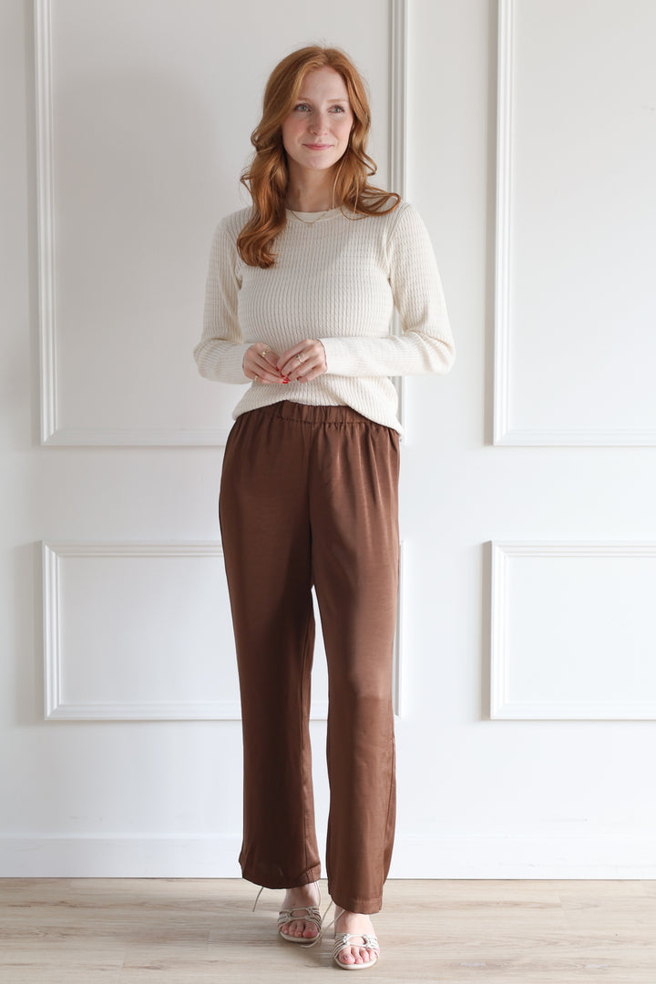 Caramel Satin Pants
