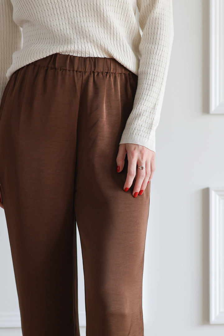 Caramel Satin Pants