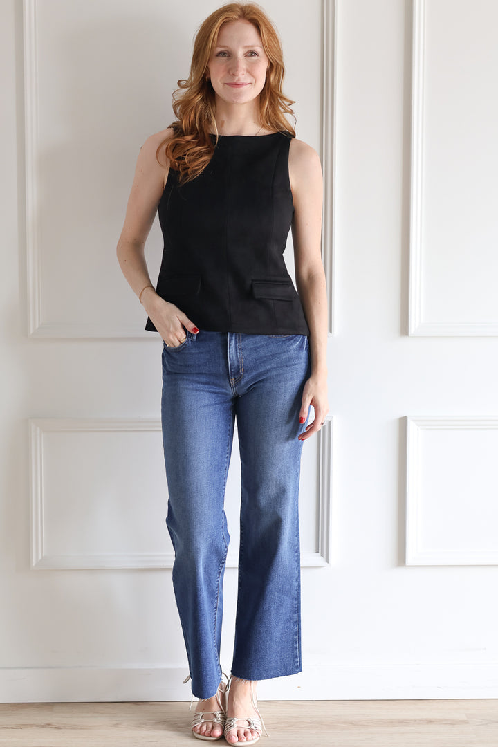 Suede Vest - Black