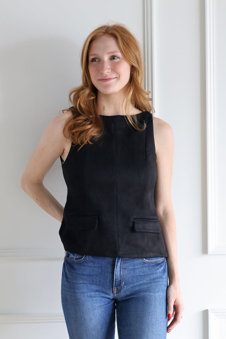Suede Vest - Black