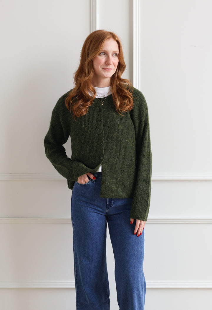 ICHI | Kamara Cardigan - Rifle Green