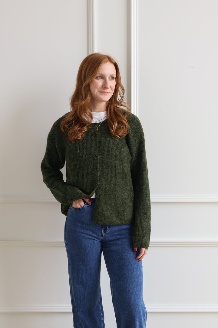ICHI | Kamara Cardigan - Rifle Green