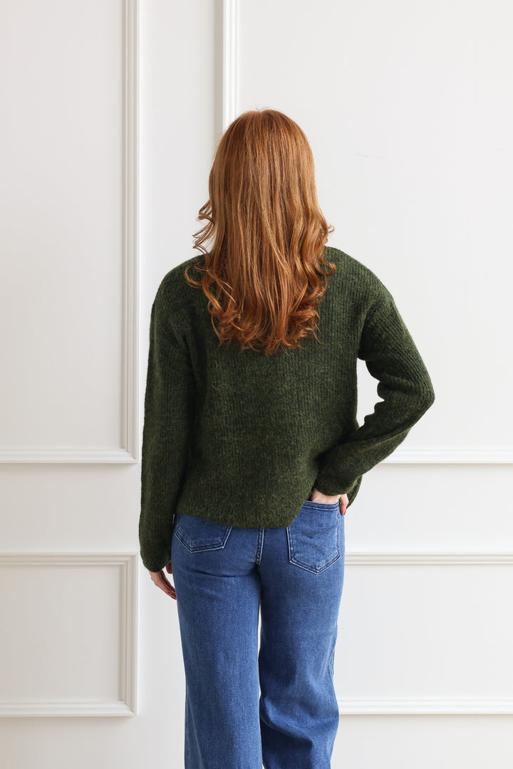 ICHI | Kamara Cardigan - Rifle Green