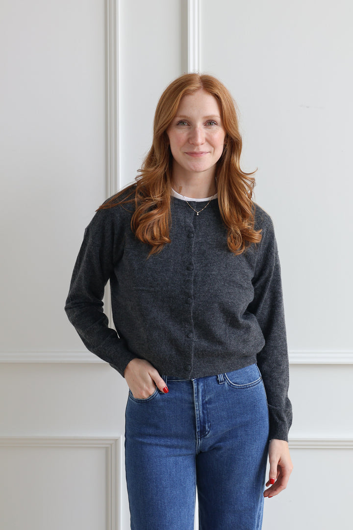 Vero Moda | Marina O Neck Cardigan - Dark Grey
