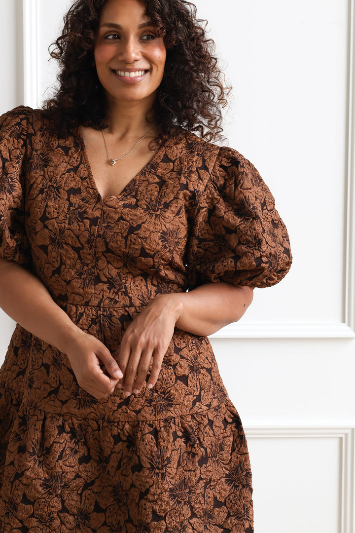 Bronze Foral Jacquard Mini
