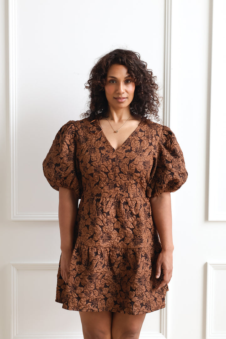 Bronze Foral Jacquard Mini