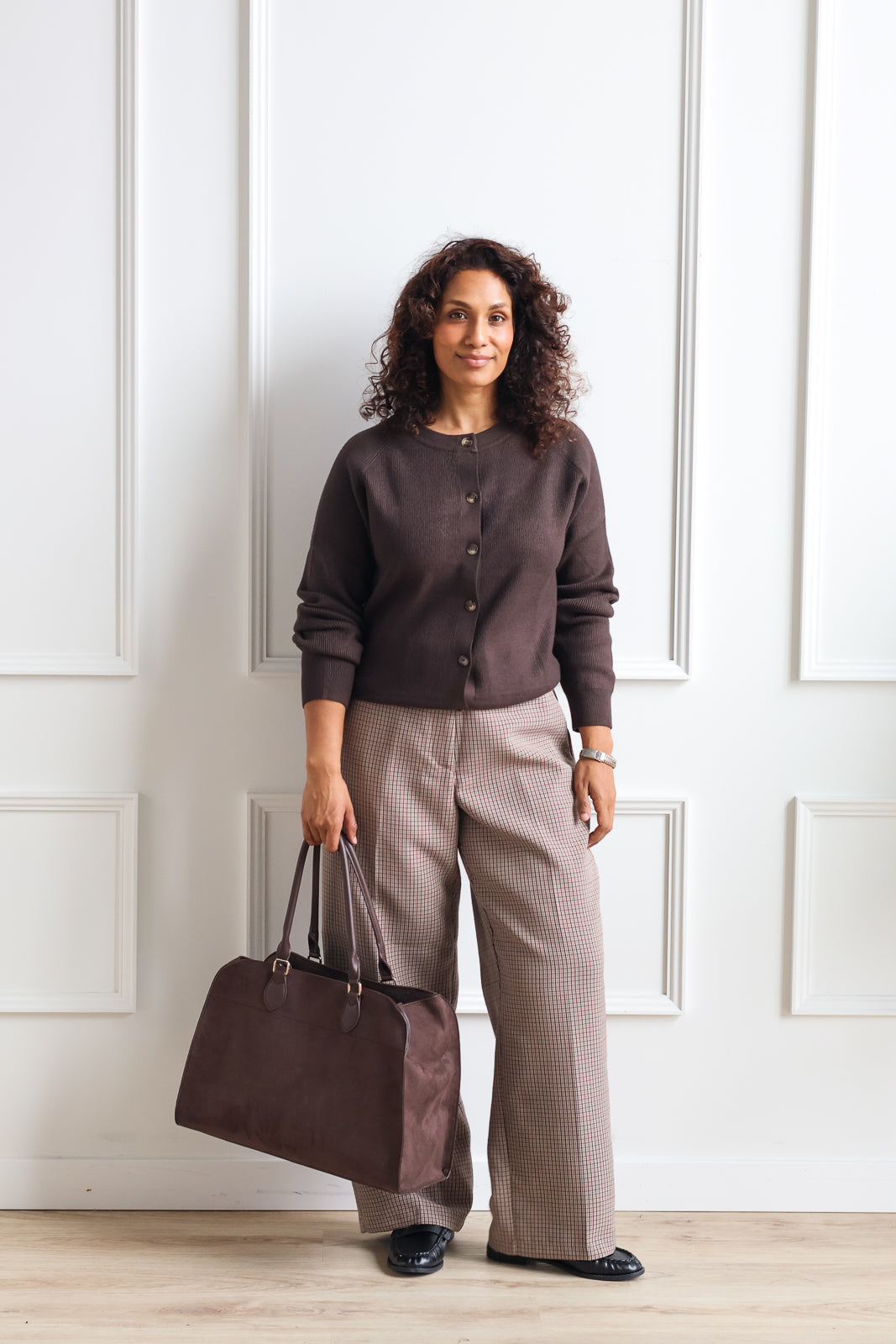 Mahogany Ribbed Cardigan