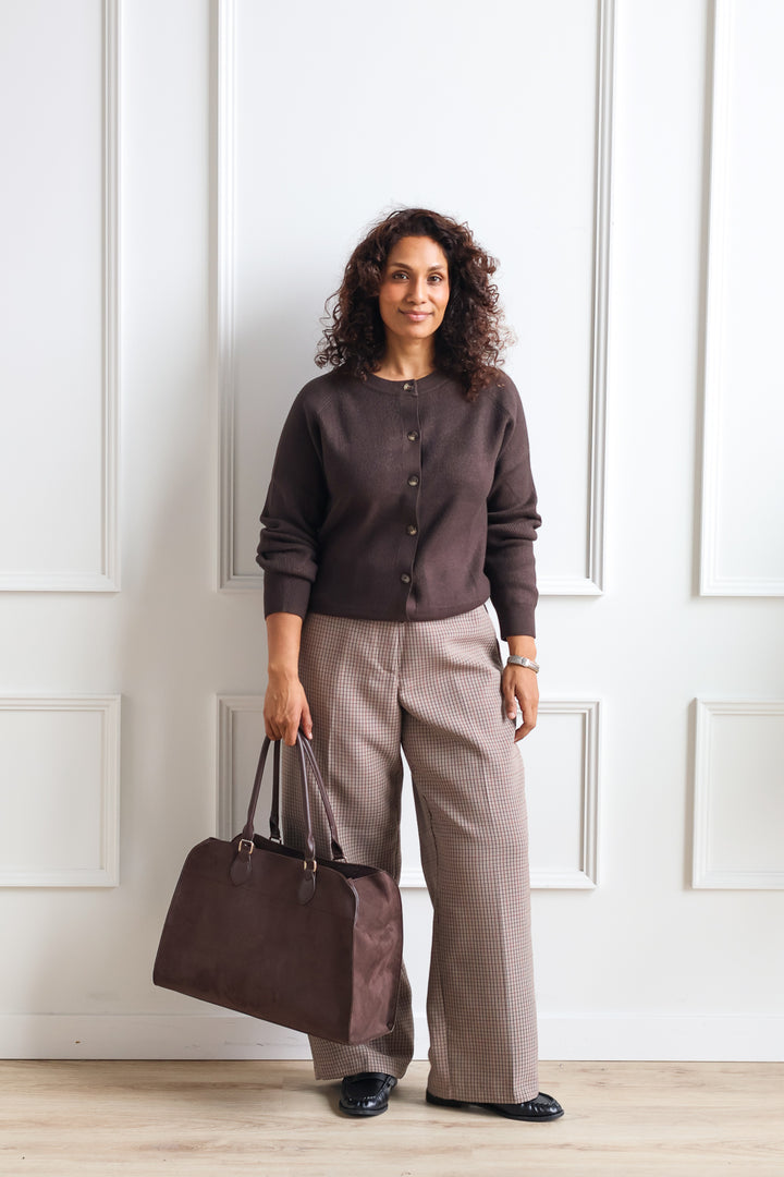 Mahogany Ribbed Cardigan
