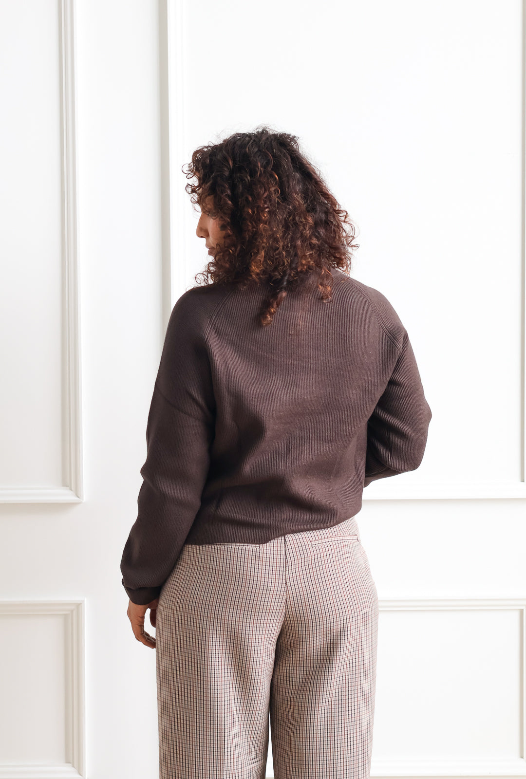Mahogany Ribbed Cardigan