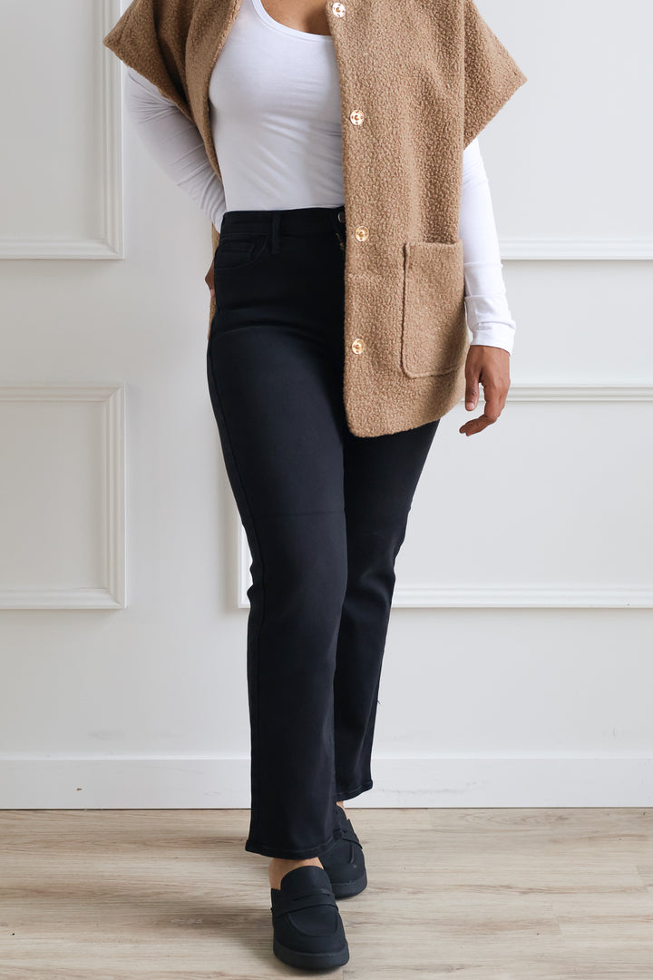 Just Black Denim | High Rise Stretchy Straight - Black