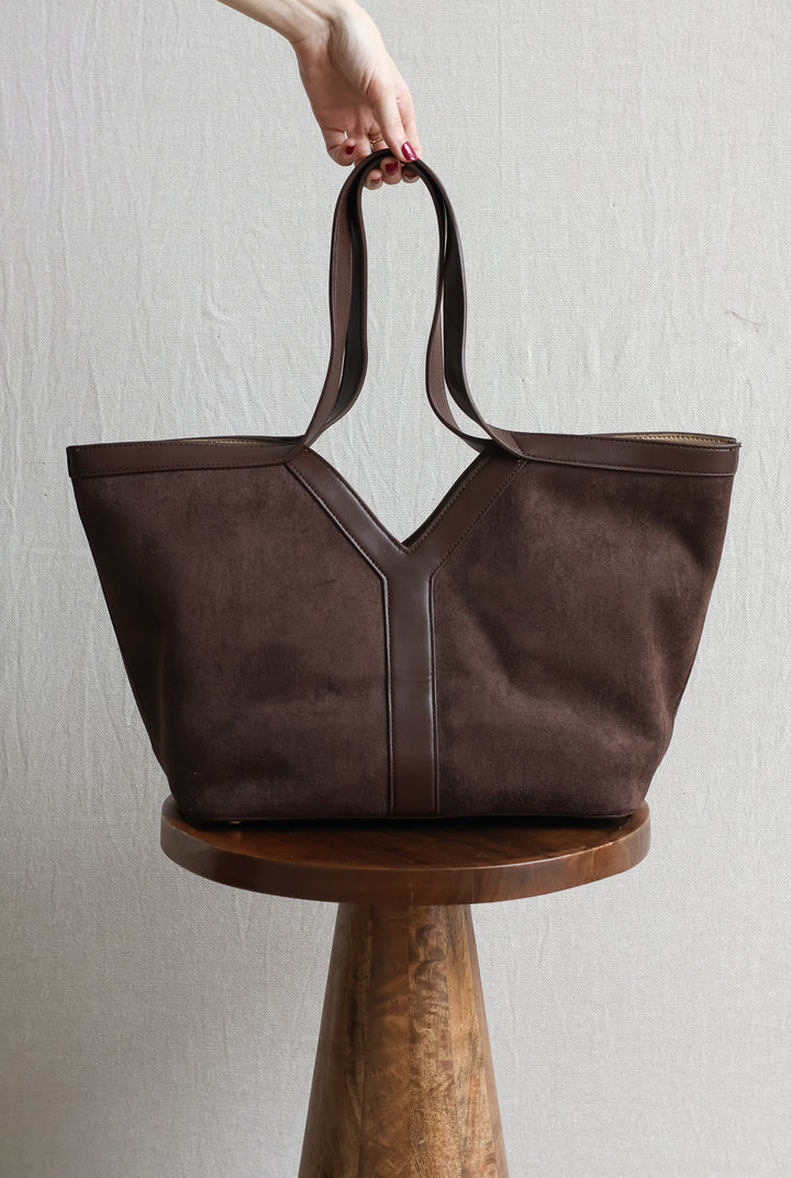 Chocolate Suede Tote