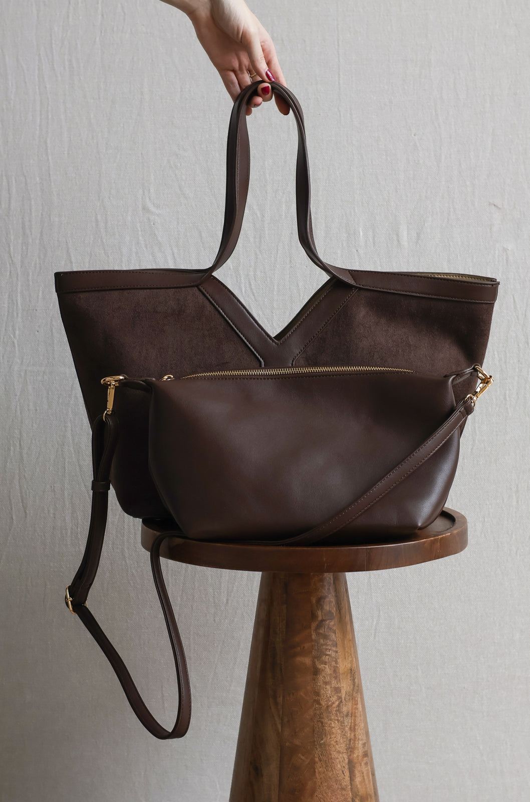Chocolate Suede Tote