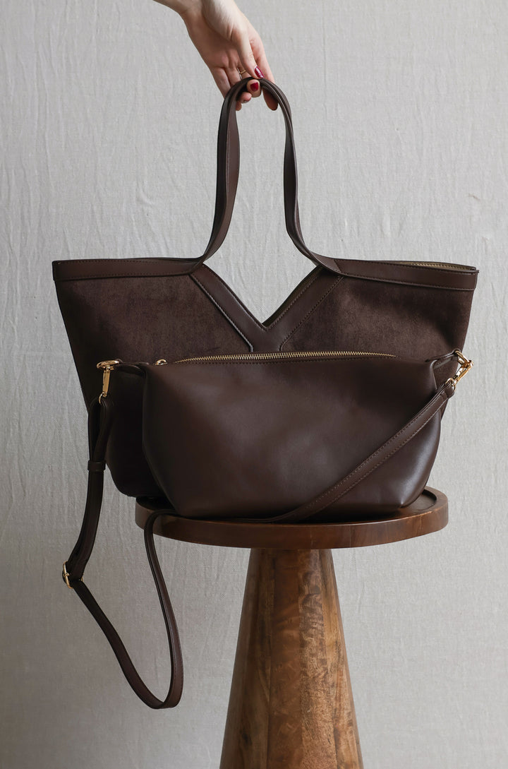 Chocolate Suede Tote