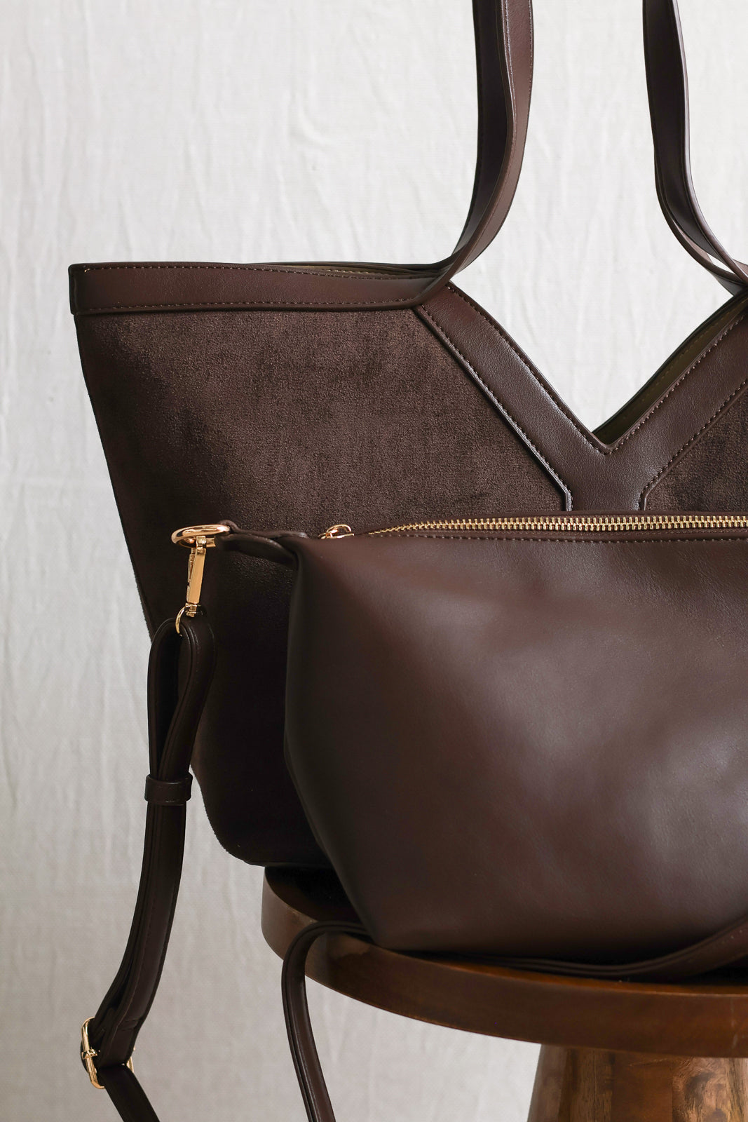 Chocolate Suede Tote