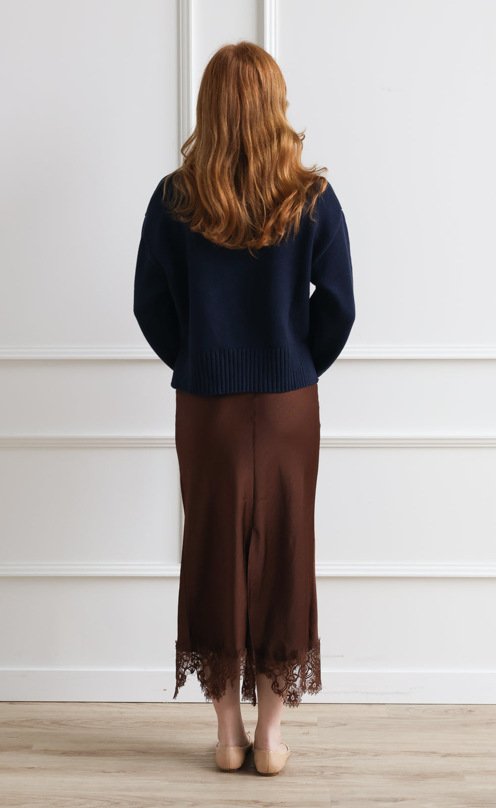 Nutmeg Lace Trim Skirt
