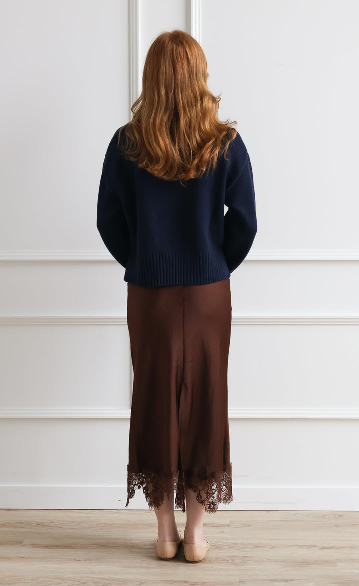 Nutmeg Lace Trim Skirt
