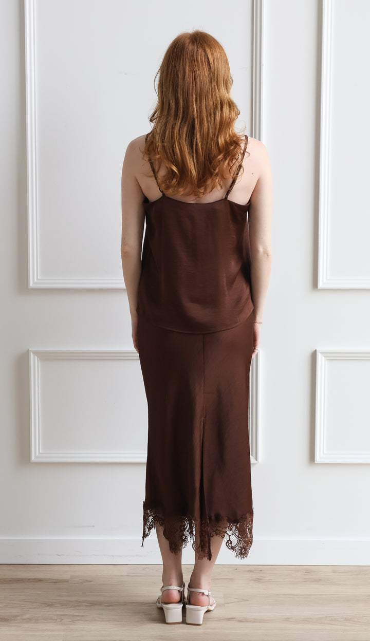 Nutmeg Lace Trim Skirt