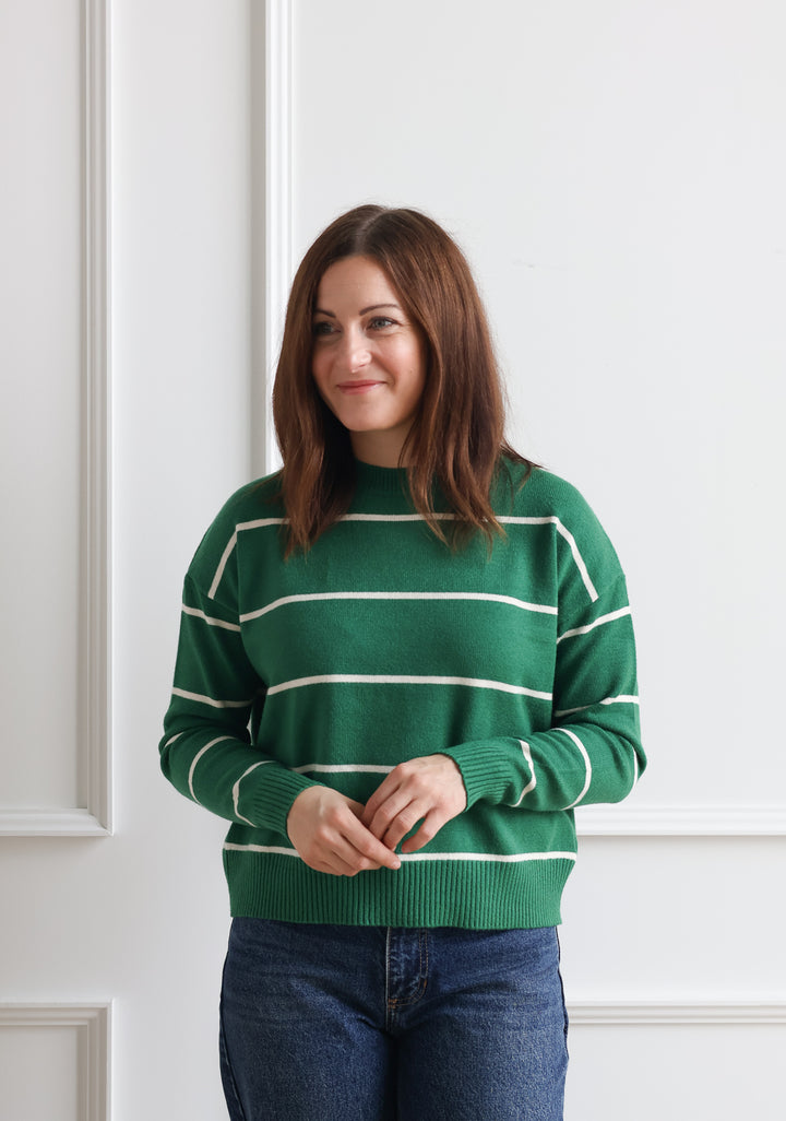 Clover Green Stripe Crew