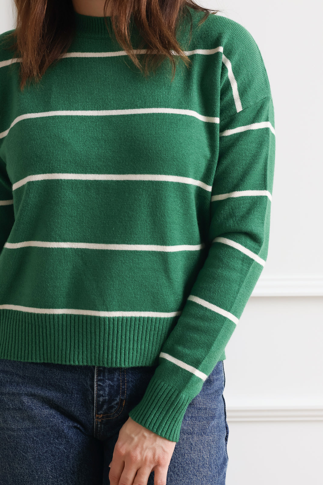 Clover Green Stripe Crew