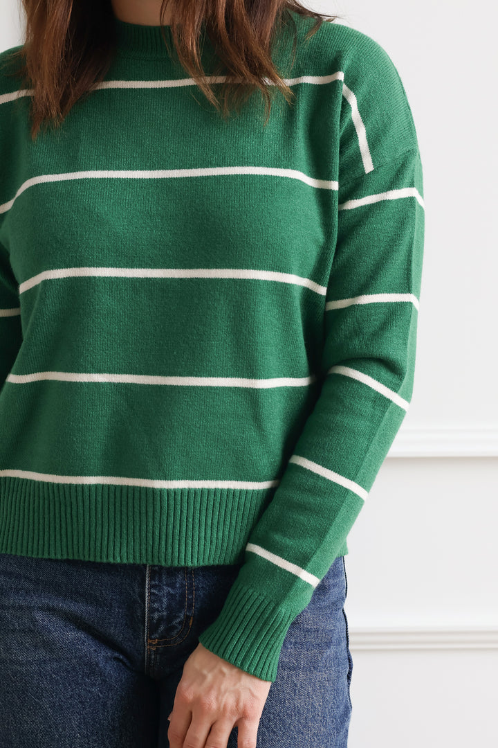Clover Green Stripe Crew