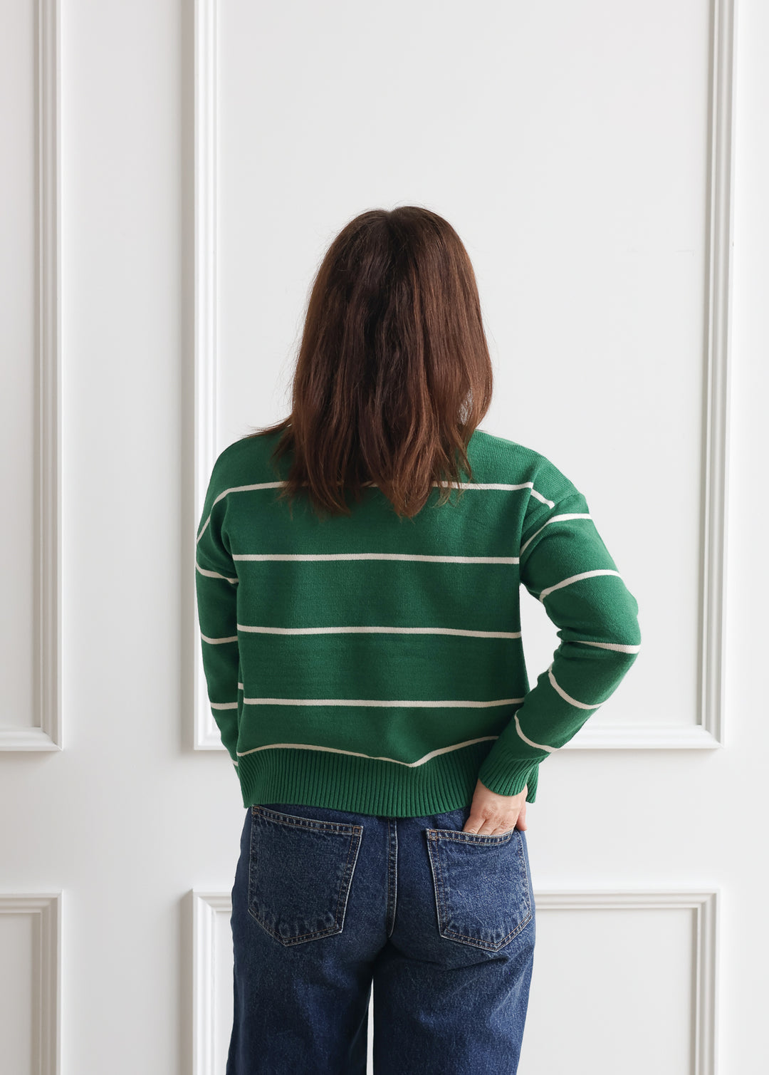 Clover Green Stripe Crew