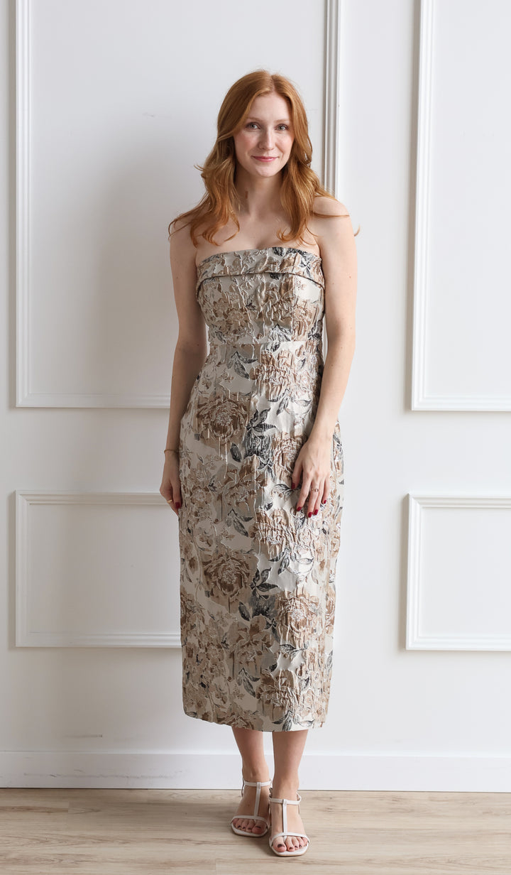 Isadora Jacquard Strapless Midi