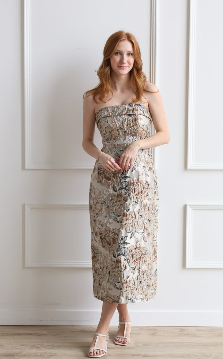 Isadora Jacquard Strapless Midi