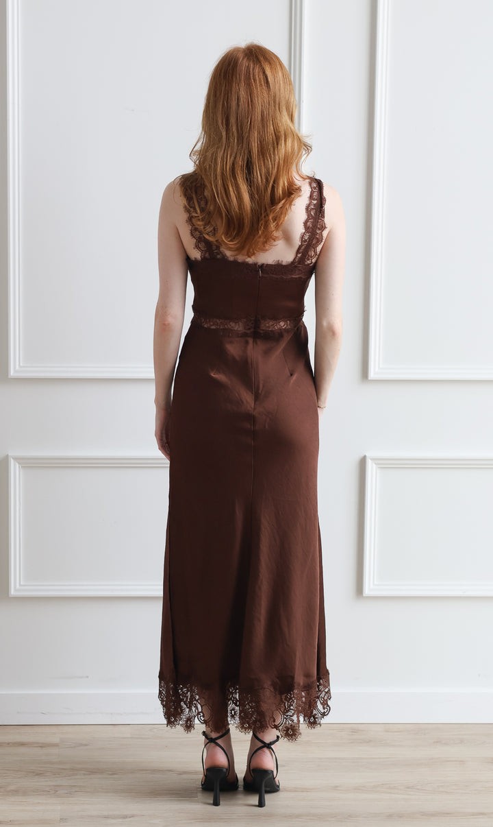 Cinnamon Lace Trim Midi