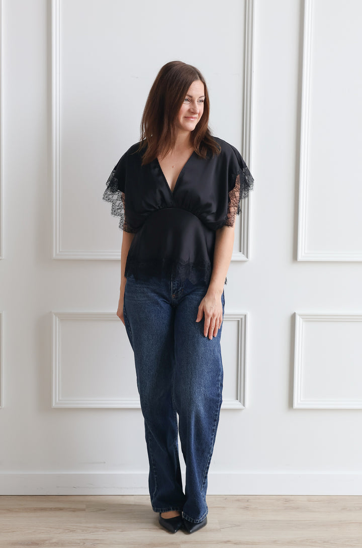 Eclipse Satin Kimono Blouse