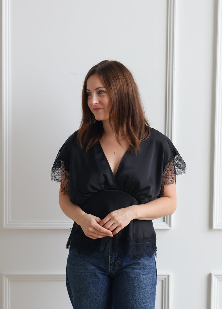 Eclipse Satin Kimono Blouse
