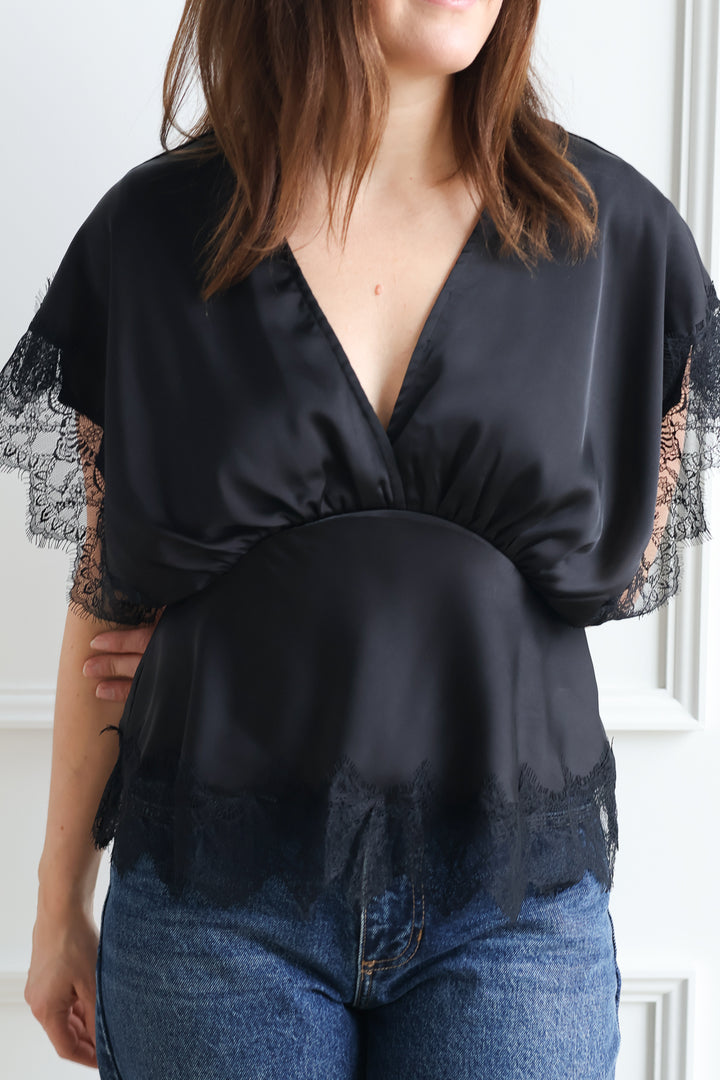 Eclipse Satin Kimono Blouse