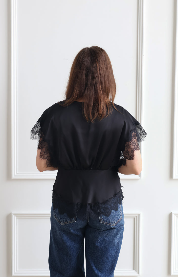Eclipse Satin Kimono Blouse