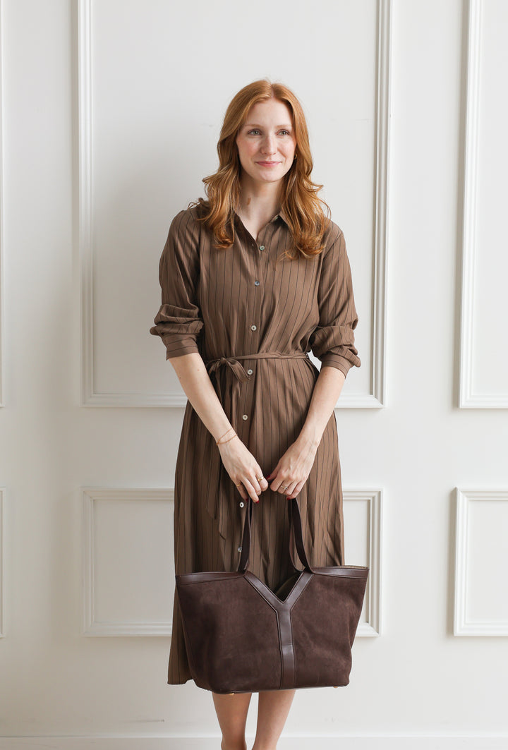 Chai Stripe Day Dress
