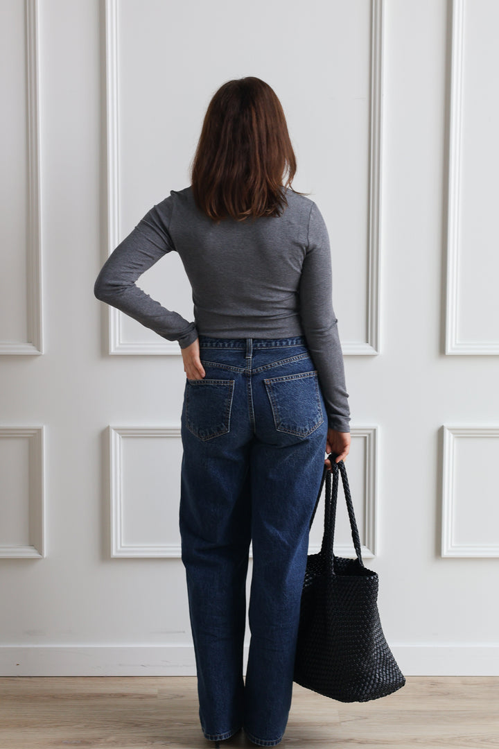 Basic Ribbed Long Sleeve - Grey