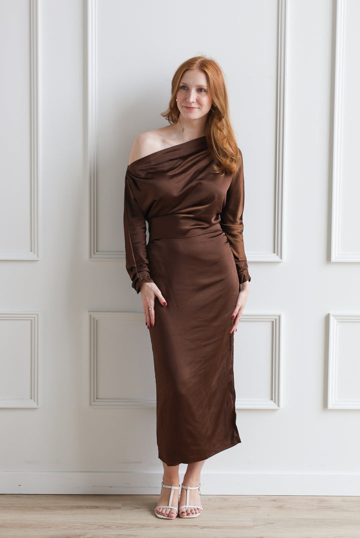Brown Sugar Satin Cinch Midi
