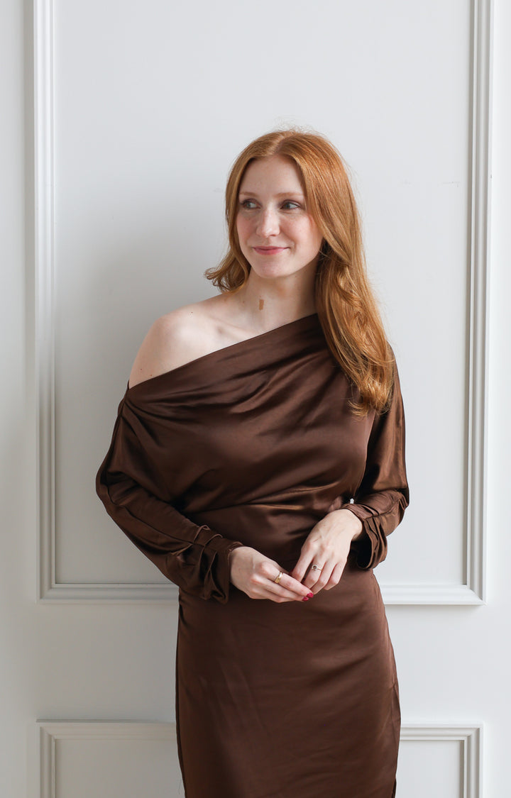 Brown Sugar Satin Cinch Midi