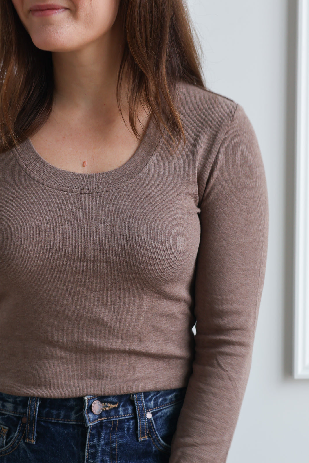 Basic Ribbed Long Sleeve - Nutella