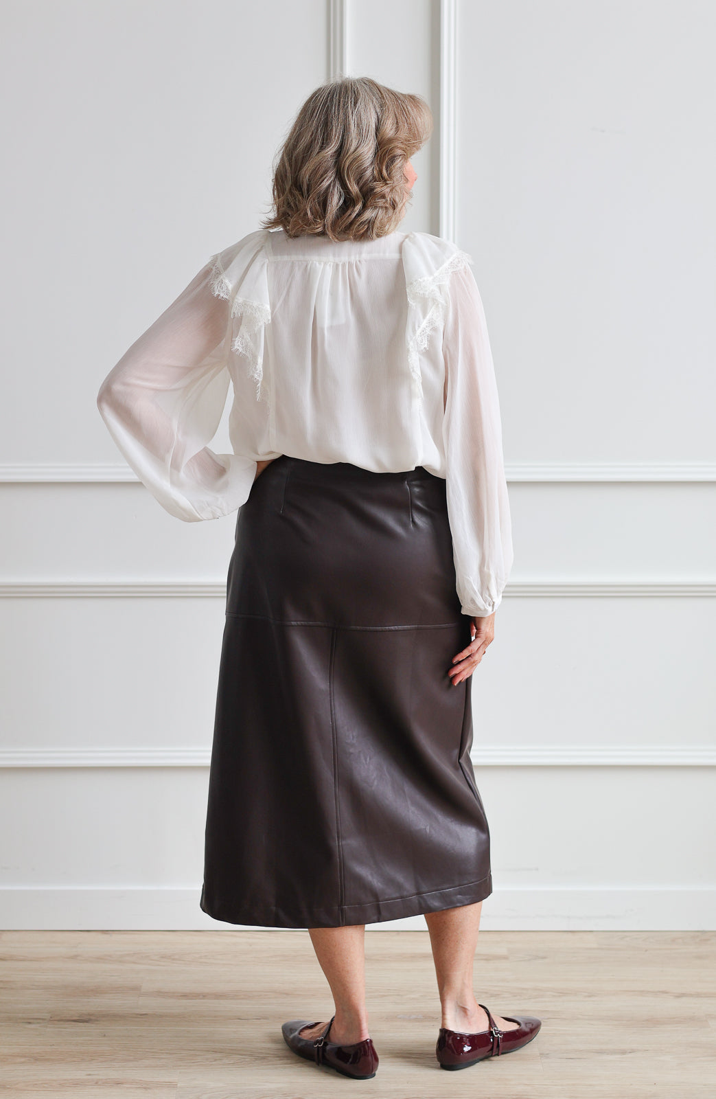 Leather Pencil Skirt - Espresso