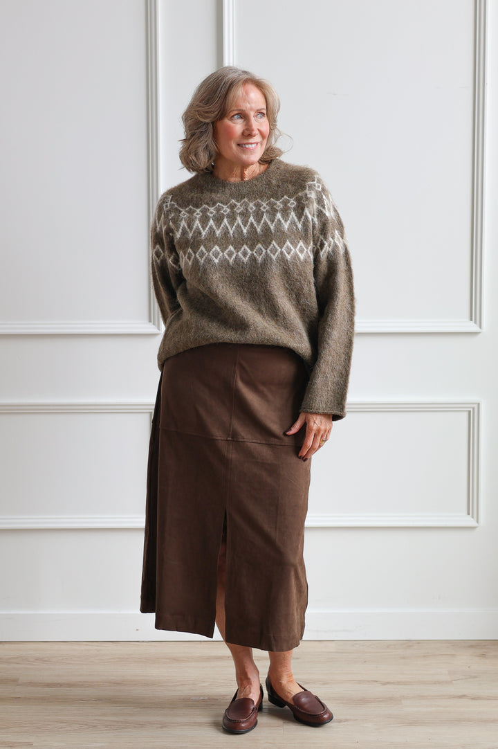 Suede Chicory Pencil Skirt