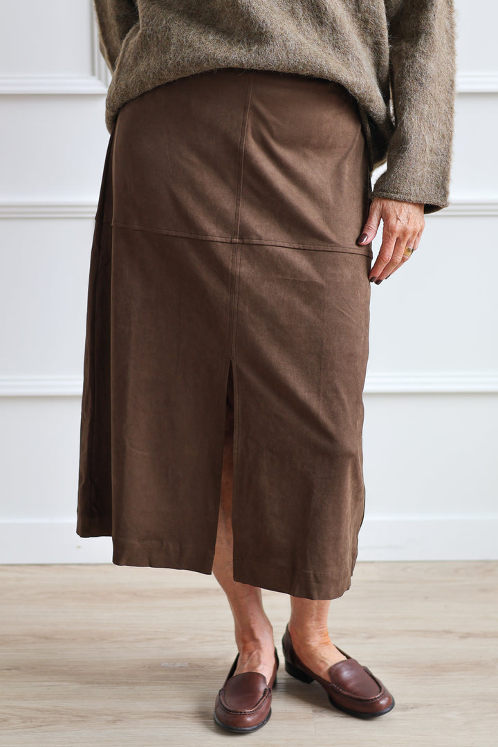 Suede Chicory Pencil Skirt