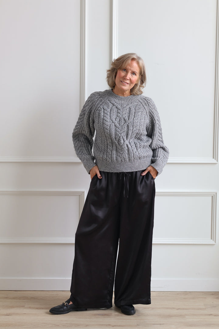 Graphite Satin Trousers