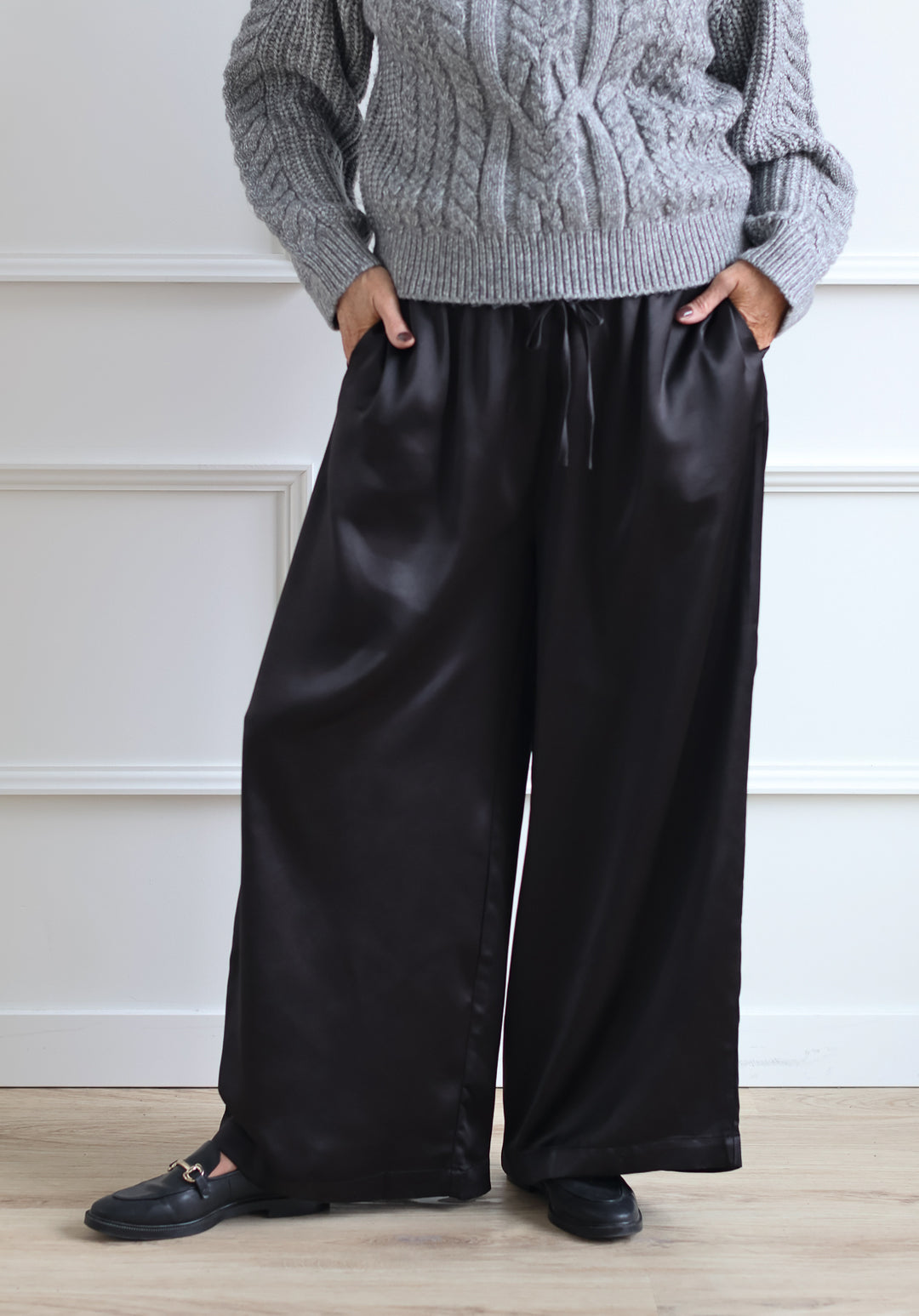Graphite Satin Trousers