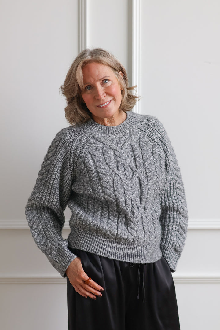 Vero Moda | Jada Cable Knit Pullover - Grey Melange