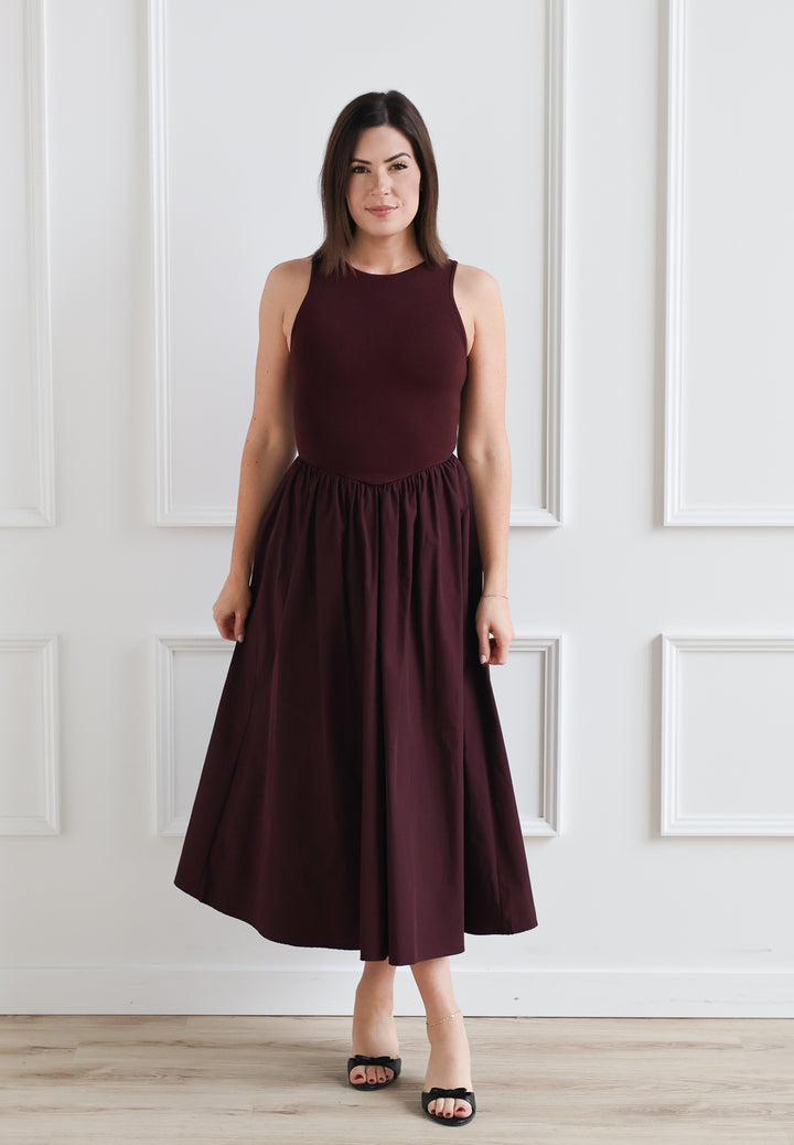 Mulberry Mixed Media Midi