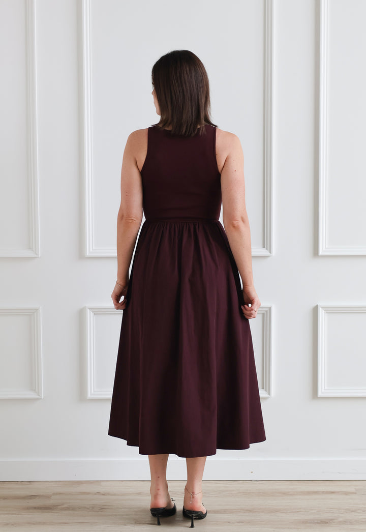 Mulberry Mixed Media Midi